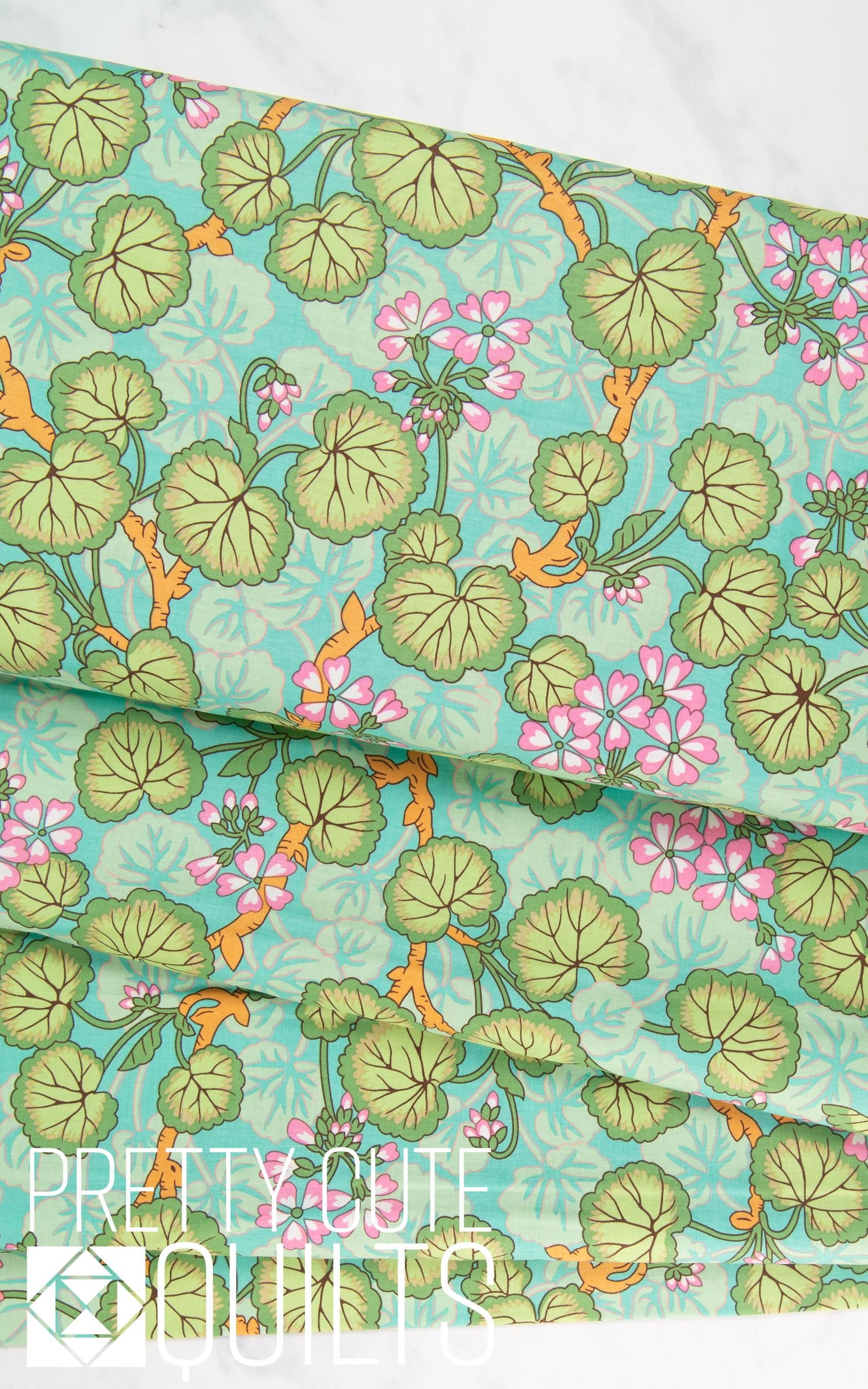 Kaffe Fassett Collective Climbing Geraniums - Green PWPJ110.GREEN