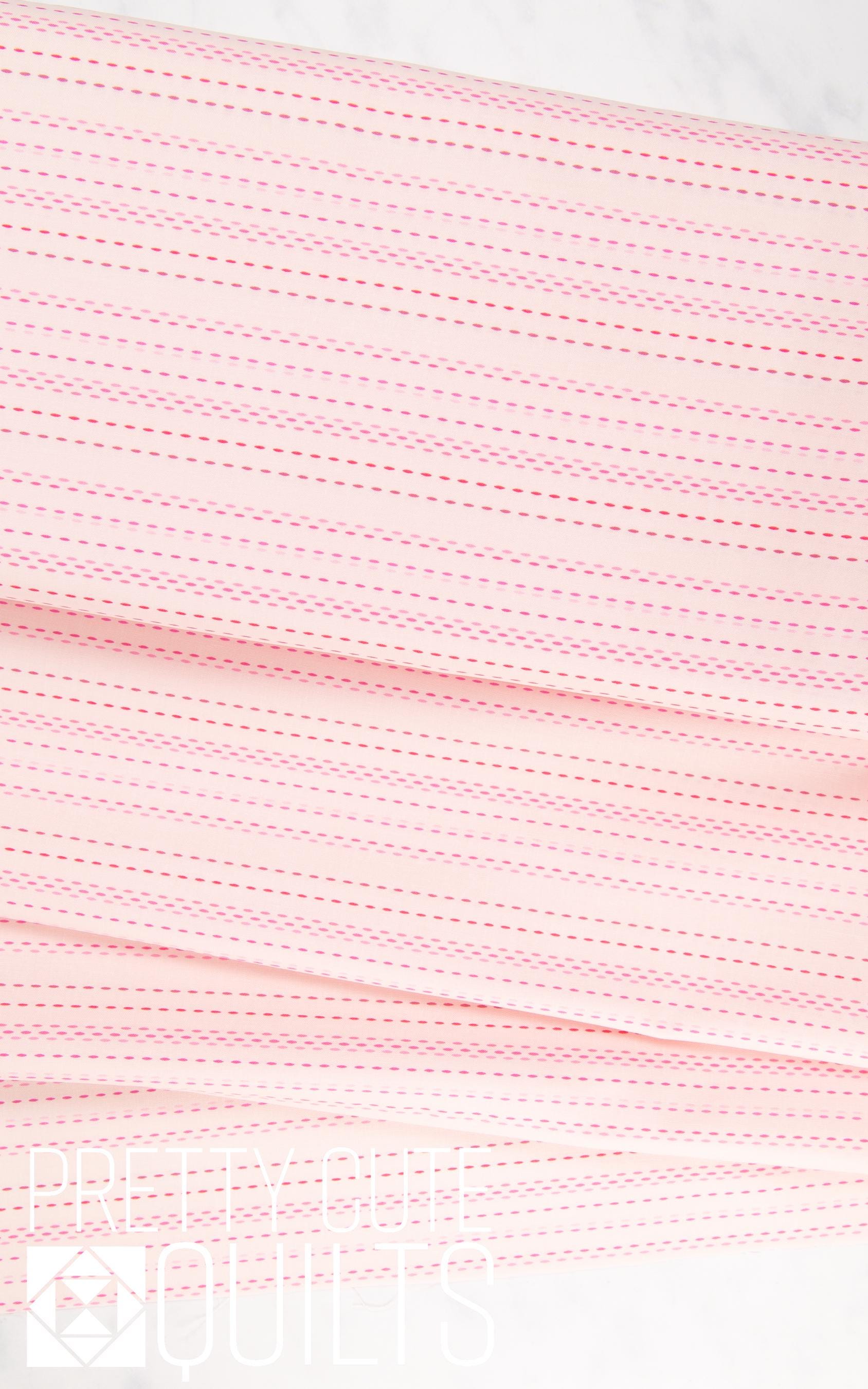 FREE SPIRIT Chromatics - Pic Stitch in Blush - PWFS054.BLUSH, pink dashes