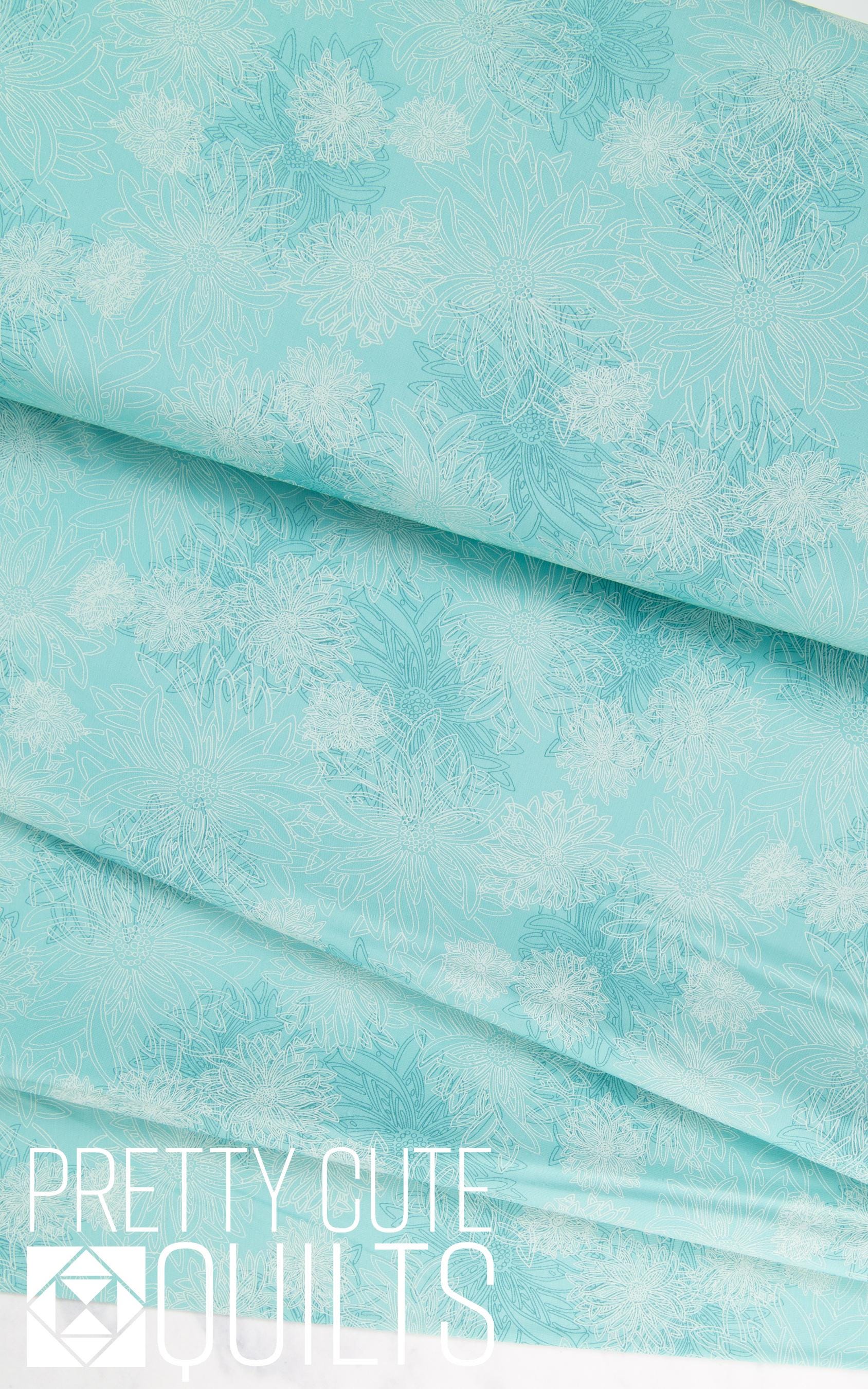 Floral Elements in Aqua Haze by Art Gallery Fabrics - AGF FE-508