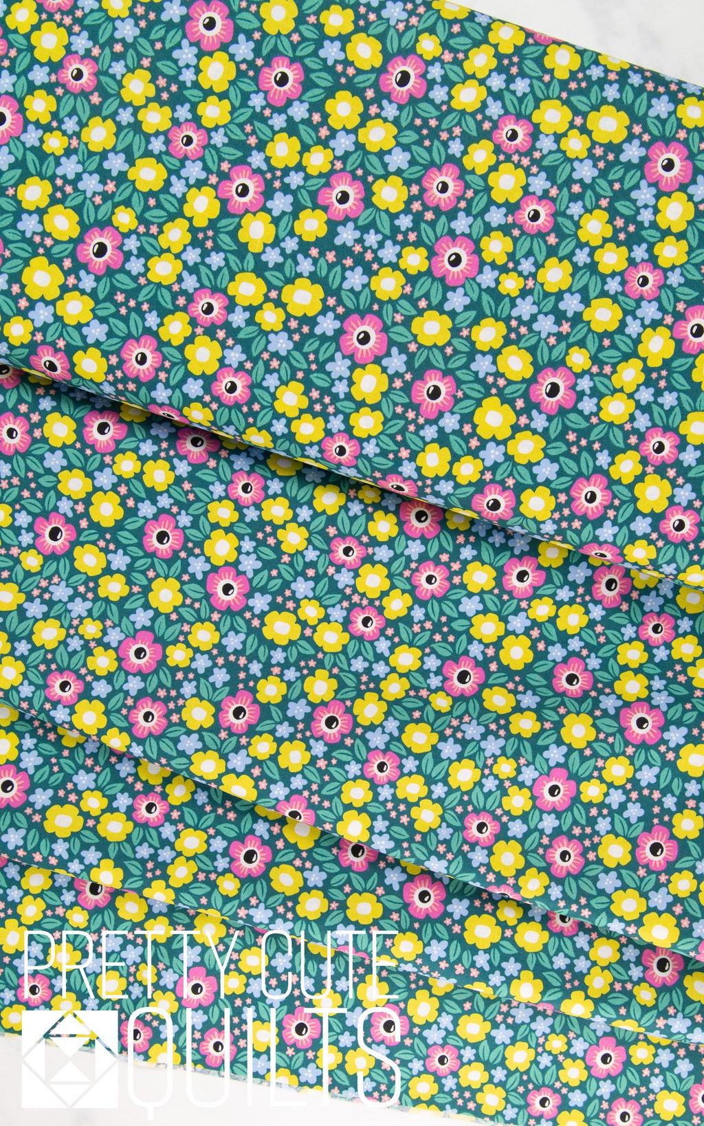 Ghostly Garden by KP Creates Floral Fright Teal, A-10197-T, Bright Floral Halloween