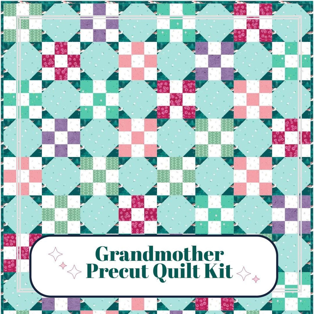 Precut Quilt Kit- Ready to Sew! | Grandmother Quilt Kit| Includes Printed Pattern  60" x 75" Throw Quilt Kit |Beginner Friendly