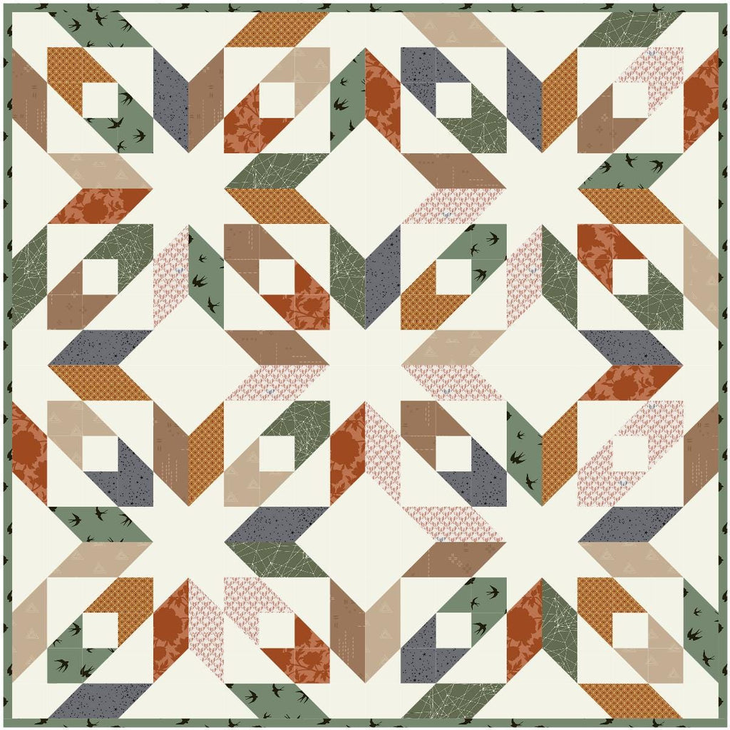 Precut Baby Quilt Kit - Ready to Sew! - Same Sky Baby Quilt - Includes Pattern (40" x40") Neutral colors - perfect for any nursery