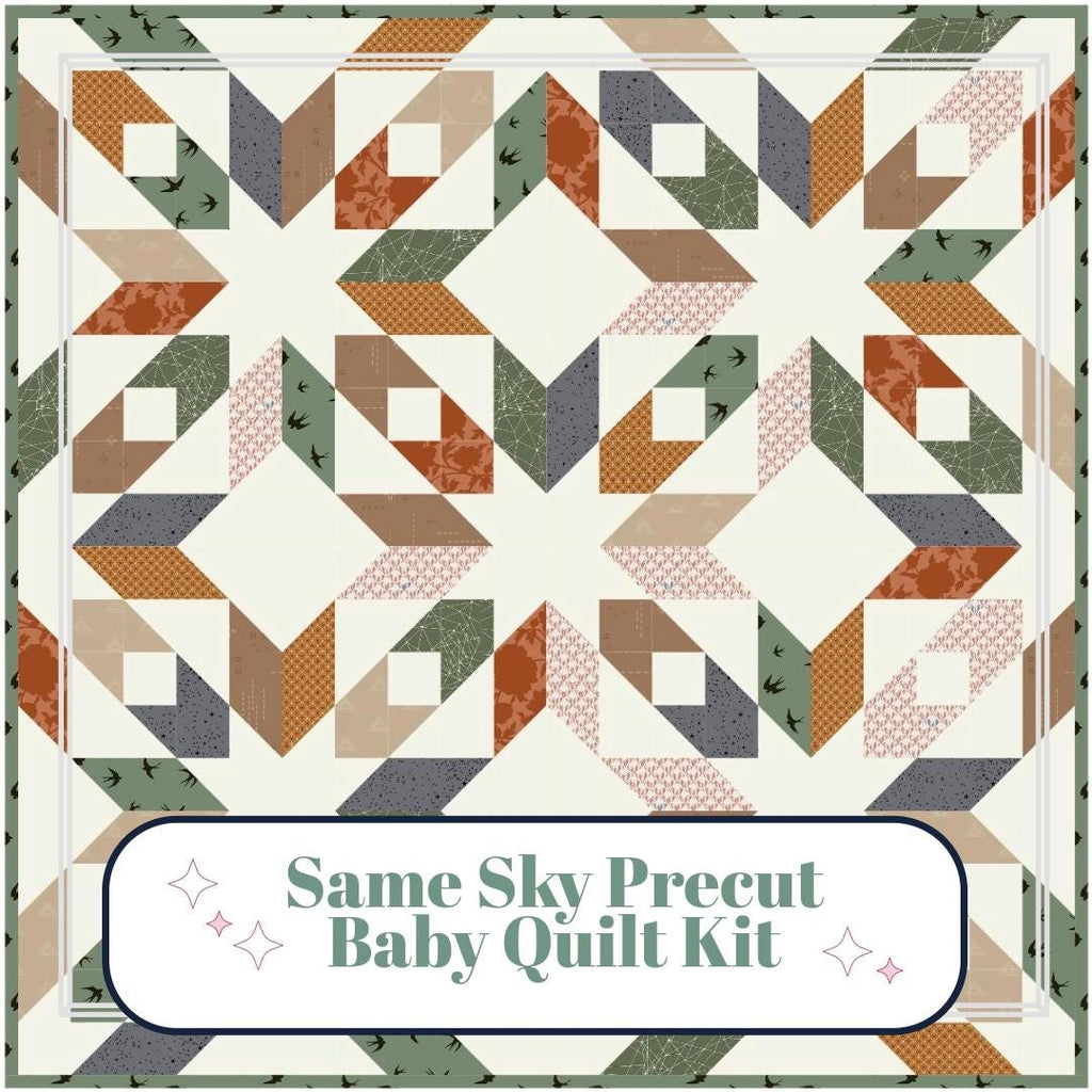Precut Baby Quilt Kit - Ready to Sew! - Same Sky Baby Quilt - Includes Pattern (40" x40") Neutral colors - perfect for any nursery