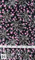 Ghostly Garden by KP Creates Web and Bloom Black, A-10198-K, Bright Floral Halloween Spiderwebs