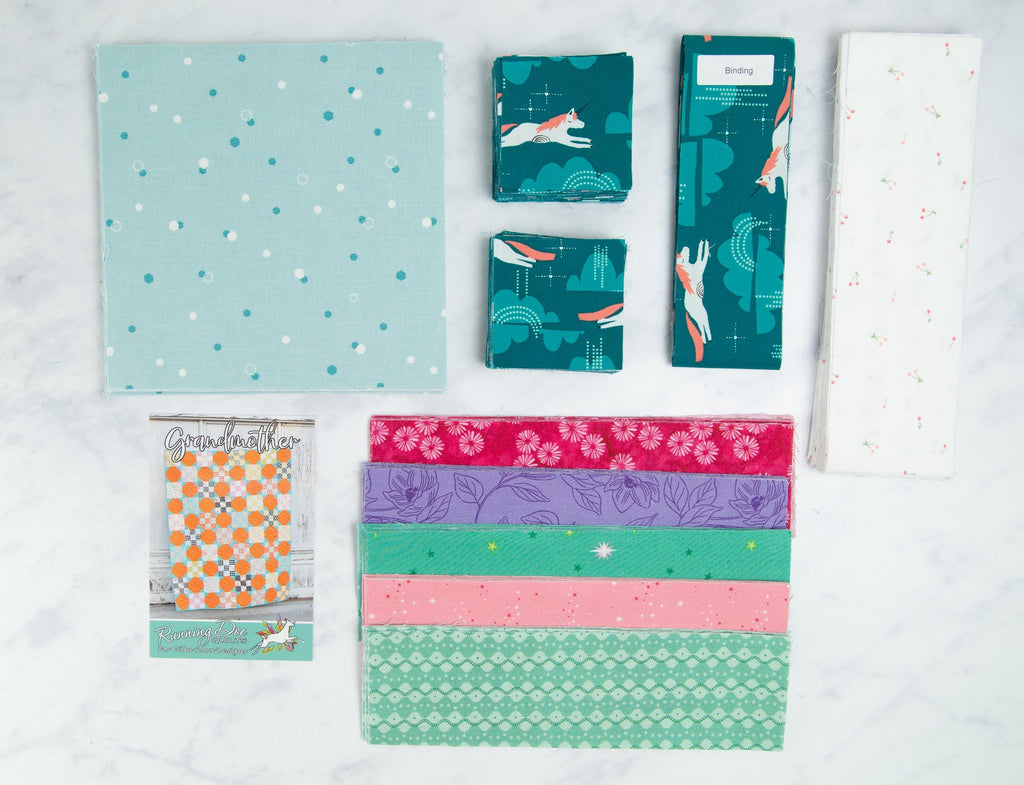 Precut Quilt Kit- Ready to Sew! | Grandmother Quilt Kit| Includes Printed Pattern  60" x 75" Throw Quilt Kit |Beginner Friendly